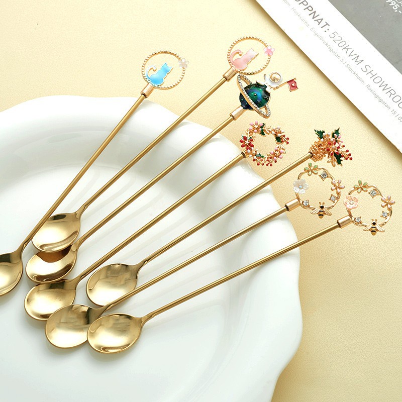 Bộ 2 Muỗng Nĩa Bằng Thép Không Gỉ Phong Cách Giáng Sinh