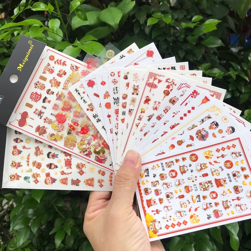 Sticker dán móng nail trang trí Tết