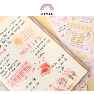 Hình dán DIY trang trí Sticker dán tủ, sổ, nhật kí
