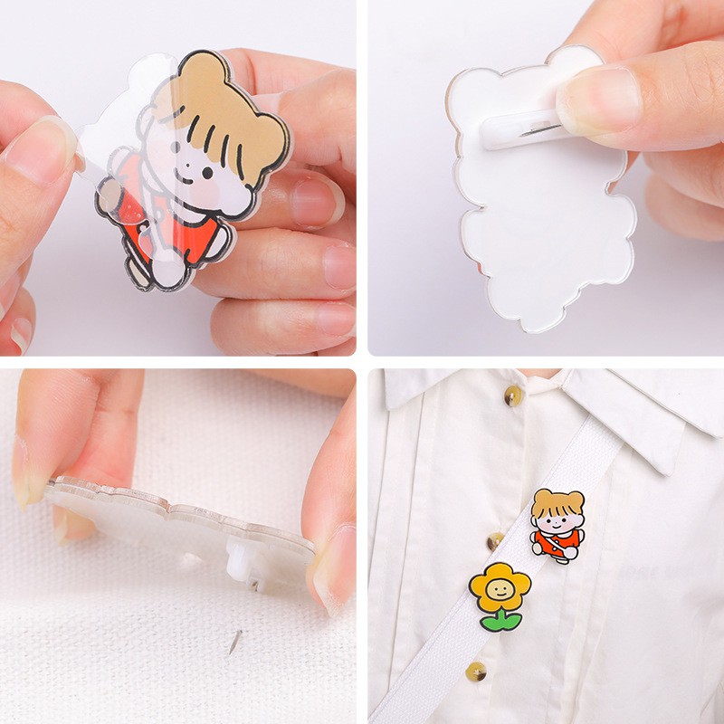 Sticker huy hiệu cài balo pin cài cặp nhiều mẫu dễ thương