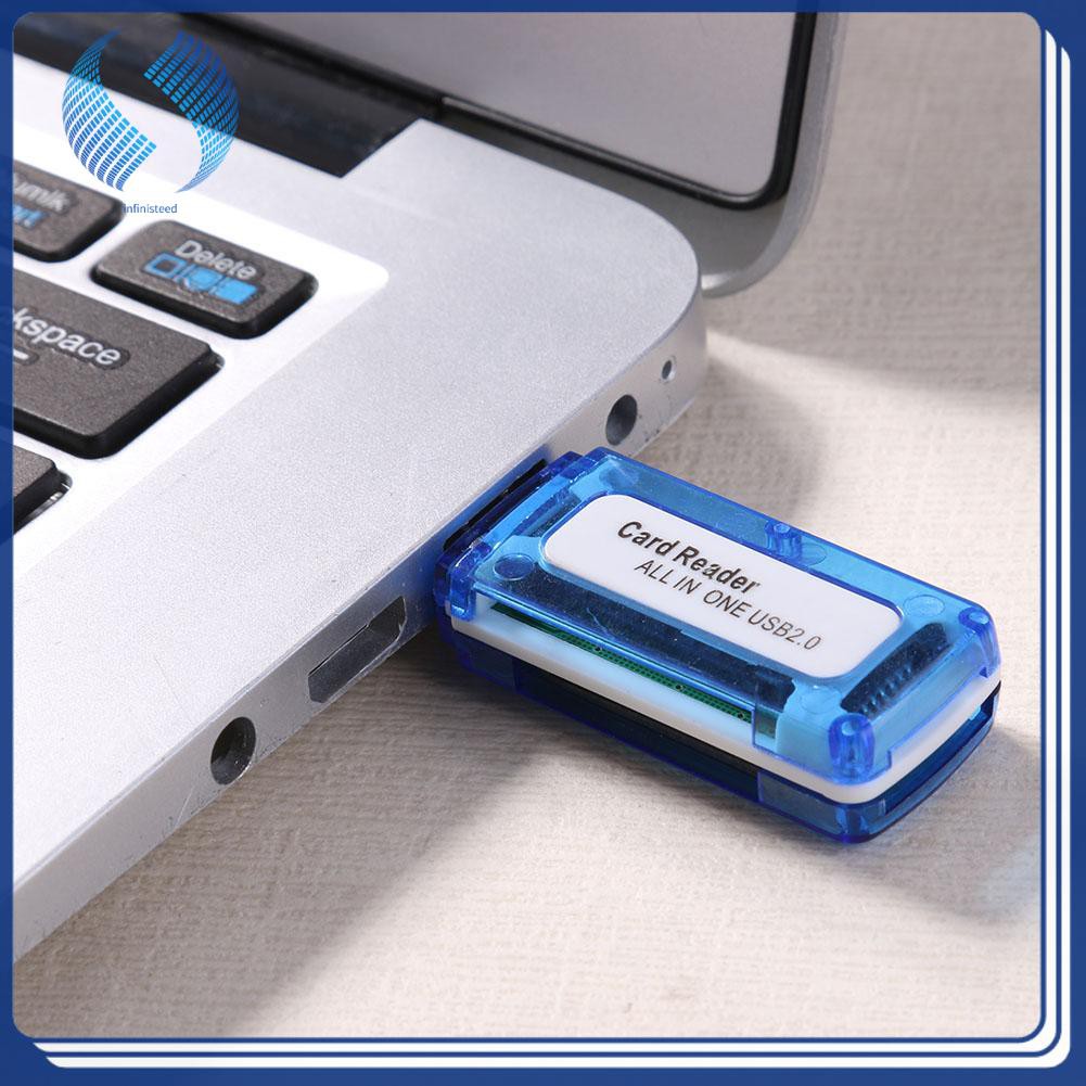 4 in 1 Memory Card Reader USB 2.0 All in One Cardreader for Micro SD TF M2