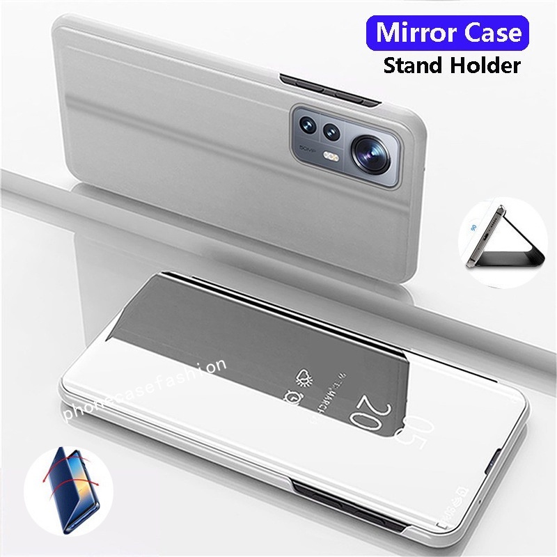 Ốp Điện Thoại Da Nắp Gập Mặt Kính Cứng Bảo Vệ Cho Xiaomi Mi 12 Lite Pro Mi 12T 12TPro 12Lite