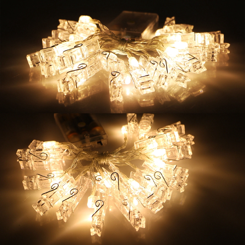 Dây 40 đèn LED kẹp ảnh trang trí tiệc cưới giáng sinh