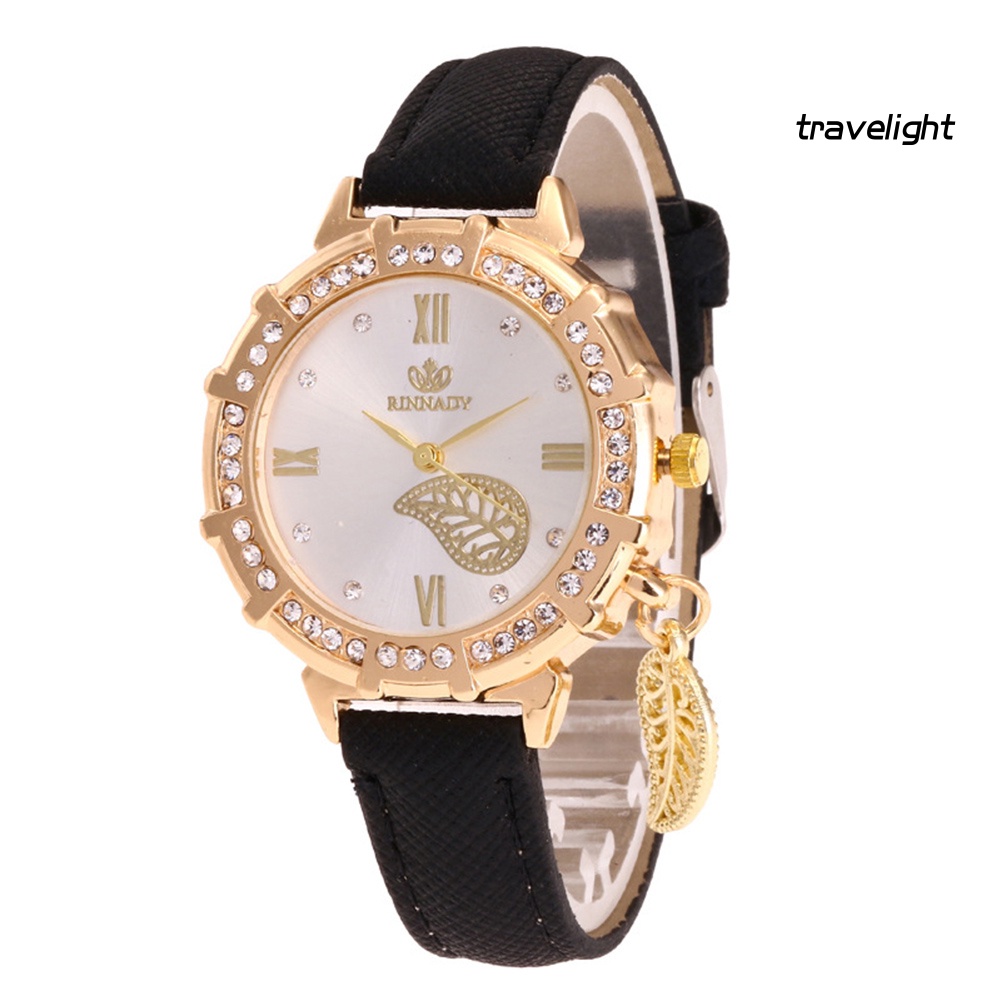 Đồng Hồ Số La Mã Dây Giả Da ĐíNh Đá ThờI Trang Cho Nữ