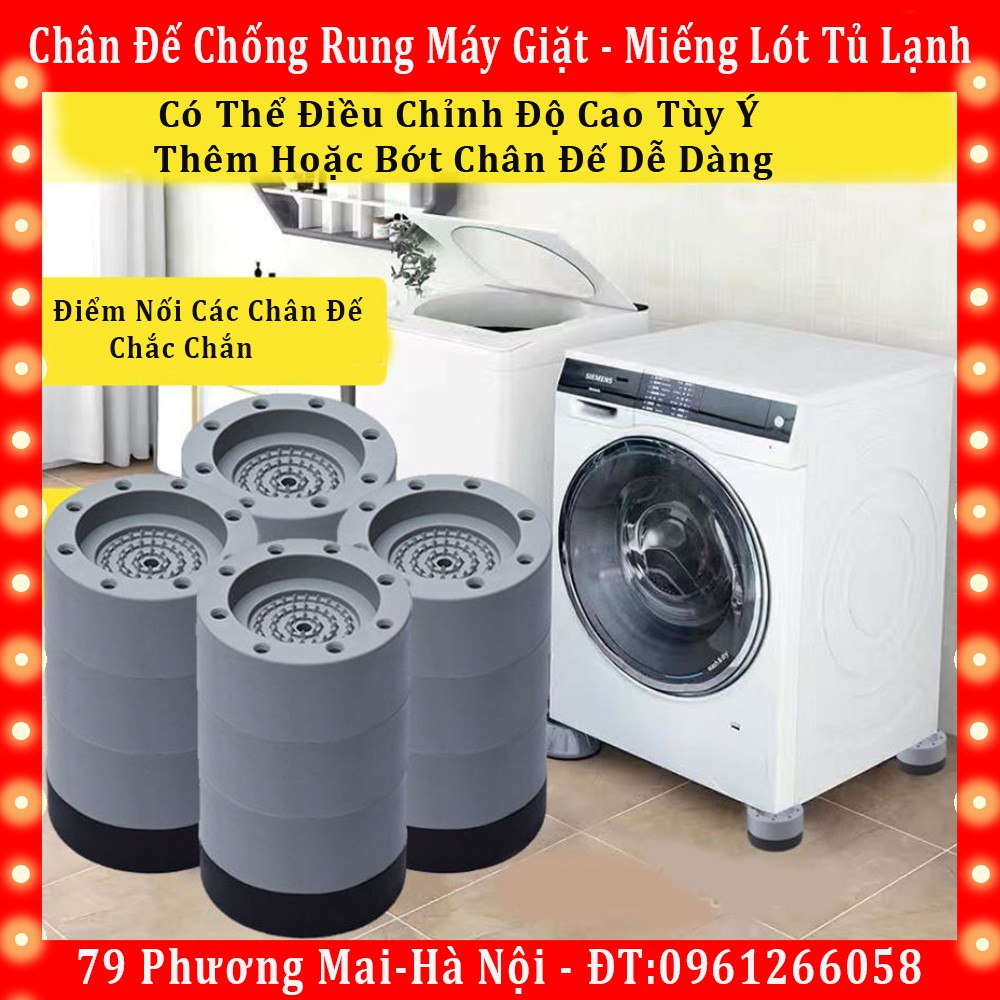 Bộ 4 Đế Cao Su Kê Chân Máy Giặt Chống Rung Lắc, Chống Ồn - Cao Cấp