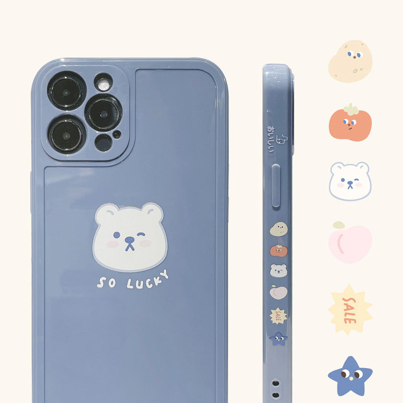 ốp iphone 11 Ốp lưng Silicon Hình Gấu Trắng Hoạt Hình Cho iPhone 11 Pro Max X Xr Xs M