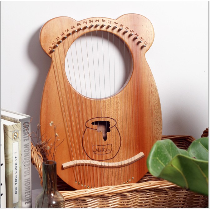 [LYRE 19 DÂY] Đàn Lyre Gấu Cool 19 Dây Cao Cấp- Tặng phụ kiện