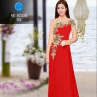 Cả bộ áo dài may sẵn trên vải in 3D