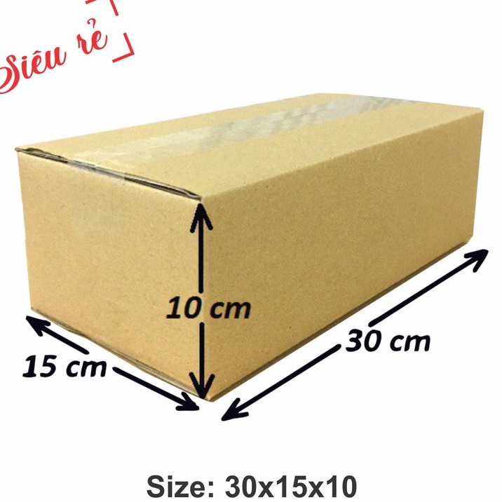 Hộp Carton 30x15x10 ♥️ FREESHIP ♥️ 1 Hộp Giấy Carton Giá Rẻ