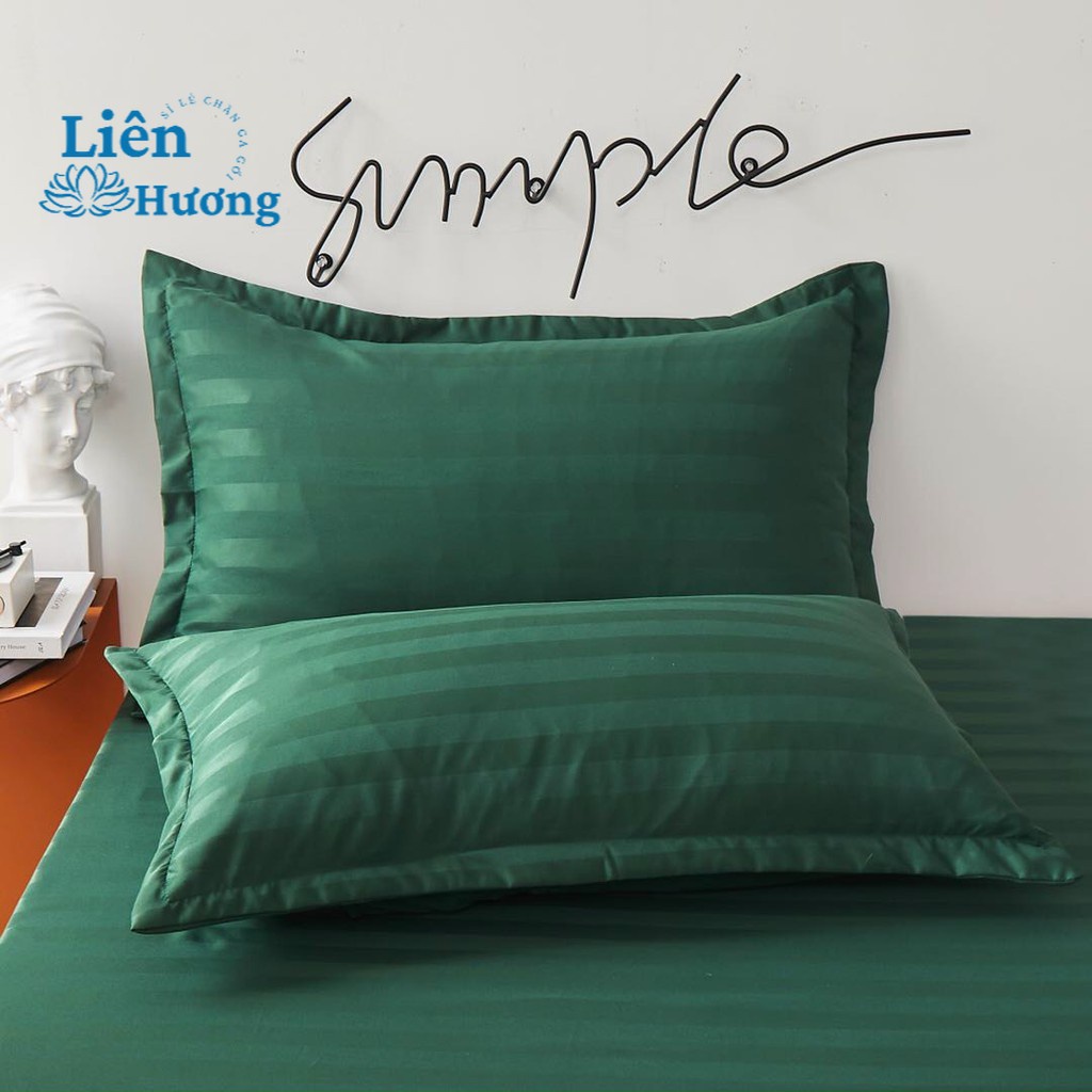 Vỏ gối nằm cotton sọc 3F chuẩn phong cách khách sạn cỡ 48x65cm (1 cái)