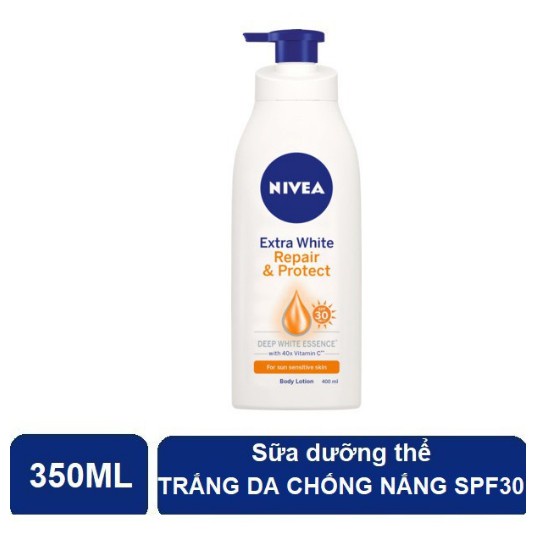 Sữa dưỡng thể dưỡng trắng Nivea giúp phục hồi &amp; chống nắng (350ml)