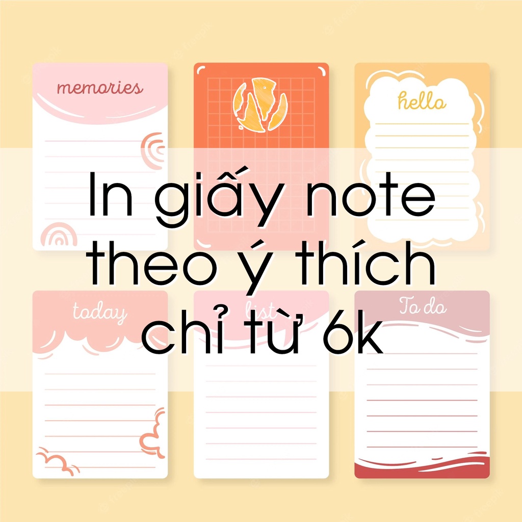 Giấy note in theo yêu cầu, chèn được ảnh bạn muốn