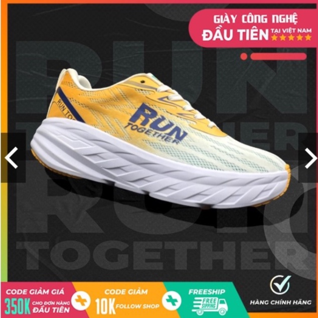 [MẪU MỚI] Giày thể thao Run Together công nghệ gắn chip thông minh - Giày sneaker màu Vàng đế cao.