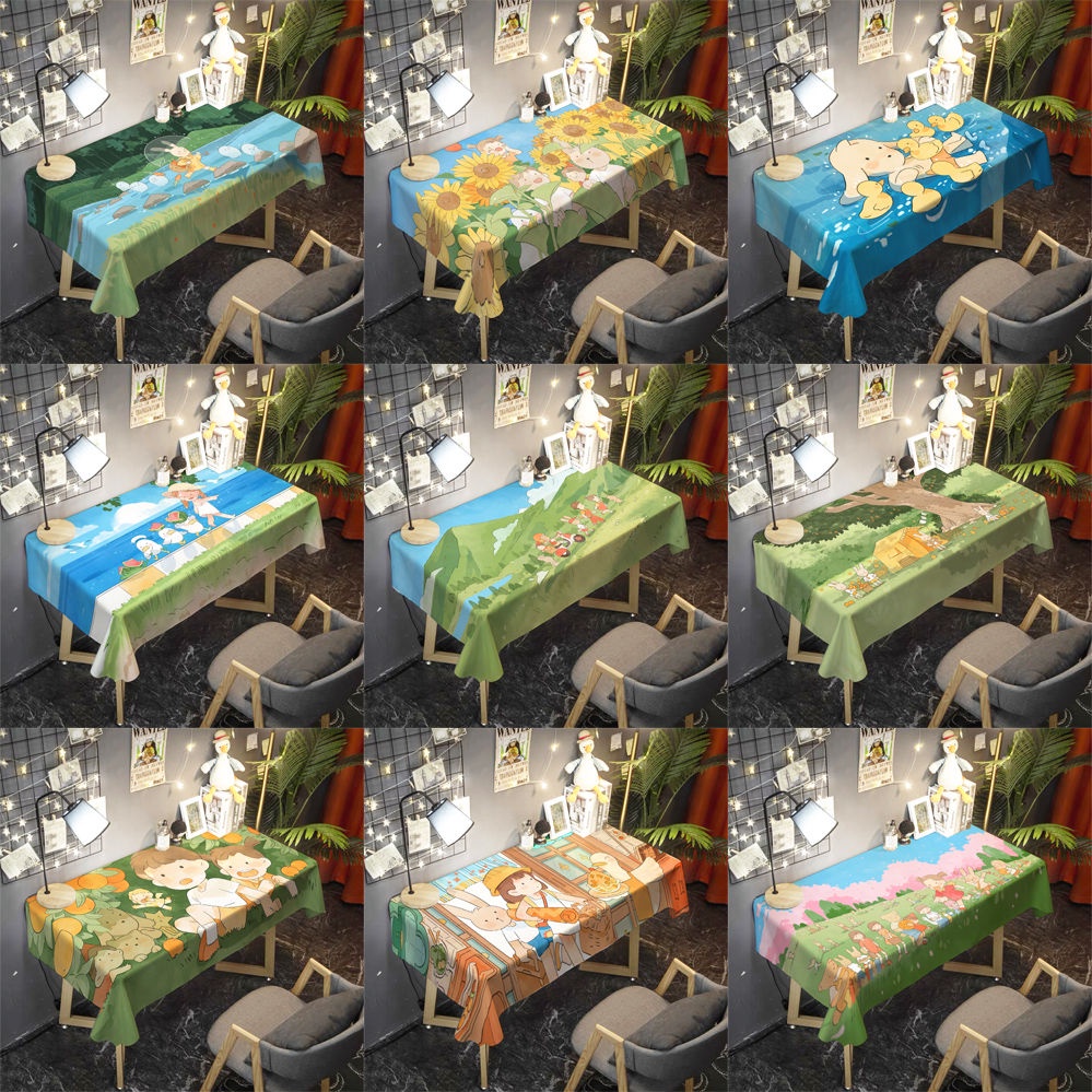 Khăn Trải Bàn Hình Chữ Nhật In Họa Tiết Hoạt Hình Dễ Thương Trang Trí Phòng Khách / Phòng Ngủ