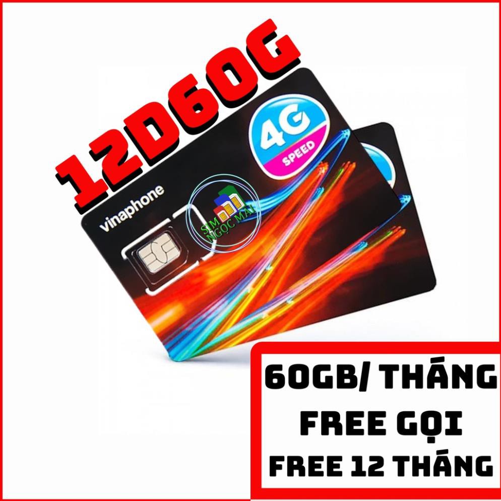 (FREE 12T)Sim 4G Vinaphone Đỉnh D60G TRỌN GÓI 1 NĂM - 2GB/NGÀY - 60GB/THÁNG - TIẾT KIỆM CHI PHÍ HƠN 