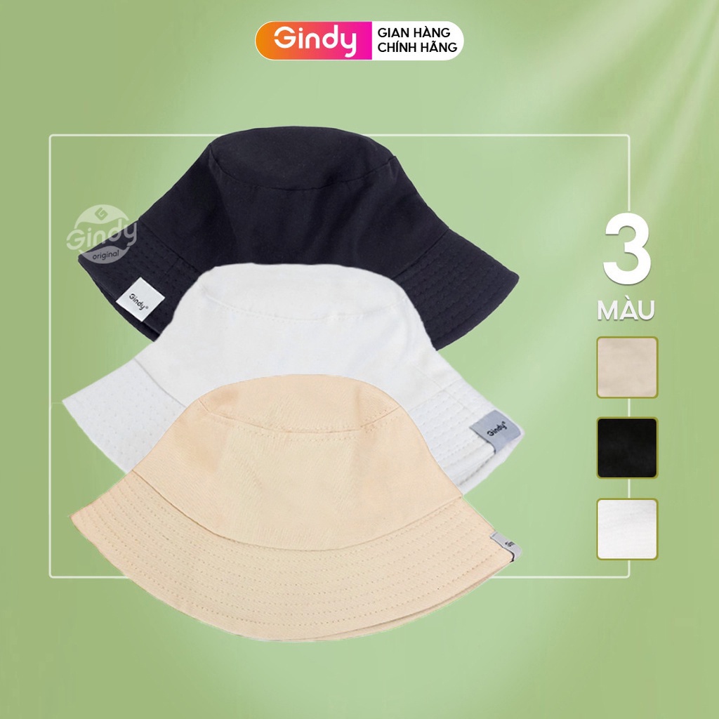 Mũ bucket trơn GINDY Nón tai bèo vành cụp trơn nhiều màu sắc Ulzzang form unisex M001