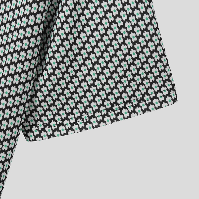 Áo thun INCERUN tay ngắn dáng rộng in hoa thời trang cho nam