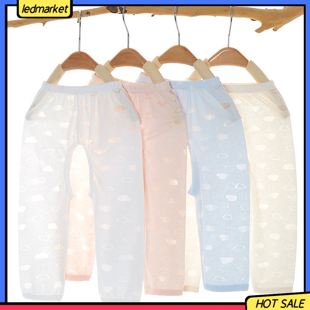 (Ledmarket) Quần Legging Cotton Thoáng Khí Hở Đáy Thời Trang Mùa Hè Cho Bé