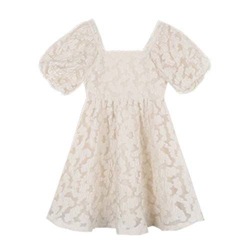 Đầm chữ A tay ngắn phồng họa tiết sọc caro thời trang quyến rũ cho nữ