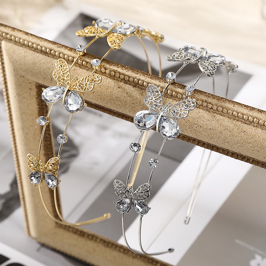 Băng Đô Cài Tóc Đính Đá Hình Bướm Phong Cách Hàn Quốc