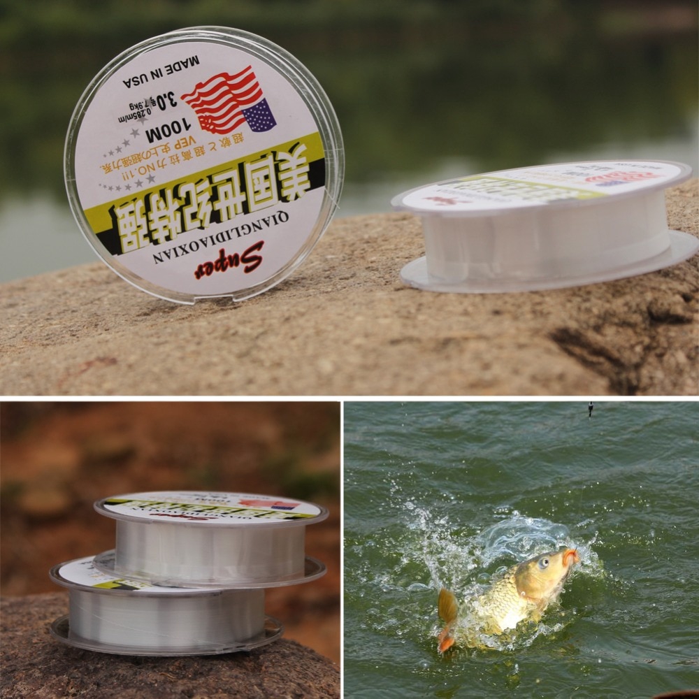 Dây câu cá Sougayilang bằng sợi nylon 100% trong suốt dài 100m chất lượng cao