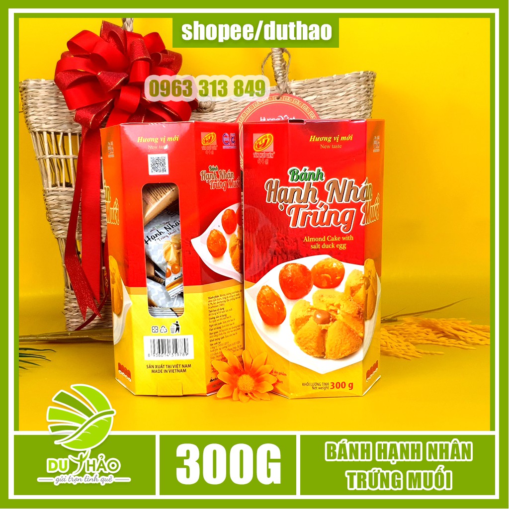 Bánh hạnh nhân trứng muối Tân Huê Viên 300g đặc sản Sóc Trăng, bột bánh min tan nhanh trong miệng rất ngon