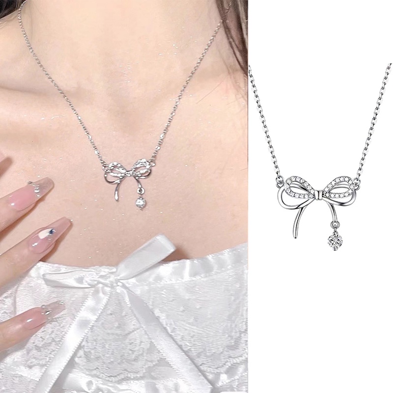 Vòng cổ Mặt Nơ Đính Đá Sang Trọng Cho Nữ