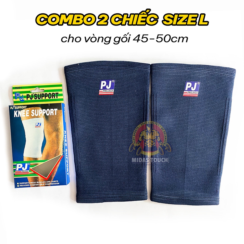 COMBO BỘ 2 BÓ GỐI THỂ THAO PJ 601 (Đen, Kem, Xanh Đen, Trắng, Xám )QUẤN GỐI PJ -BĂNG BẢO VỆ ĐẦU GỐI PJ