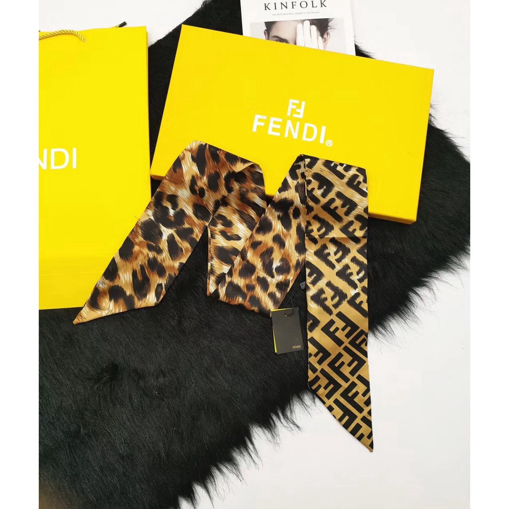 Khăn Quàng Cổ / Túi Xách Vải Lụa Họa Tiết Da Báo Sang Trọng Thời Trang Cho Nữ