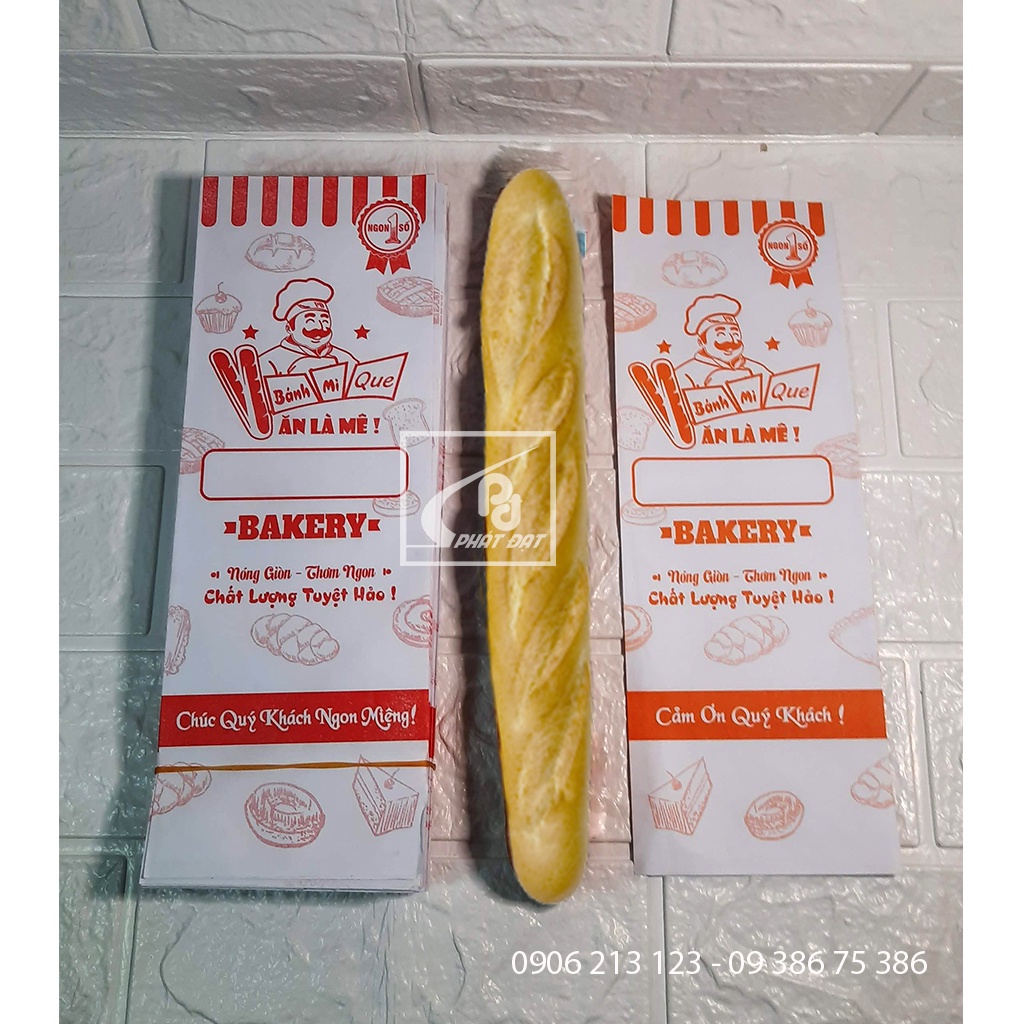 Túi giấy bánh mì que  in sẵn 100 cái