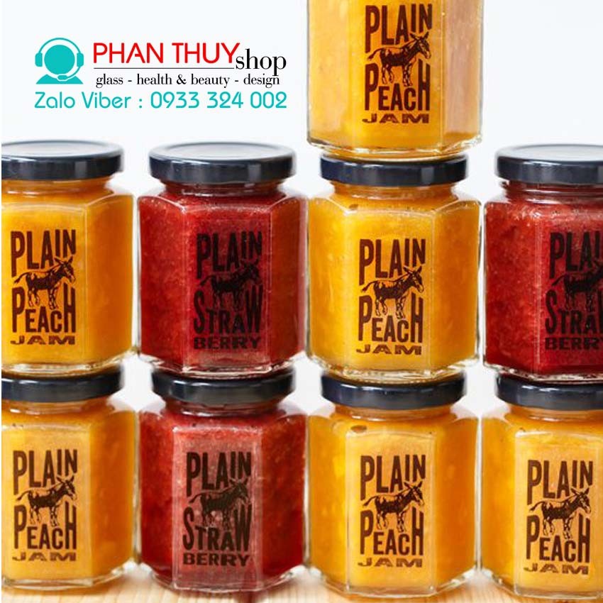 Hũ Thuỷ Tinh Lục Giác 730ml , 500ml , 380ml , 280ml , 180ml , 100ml , 80ml  | Nắp Thiết , Tuỳ Chọn Dung Tích