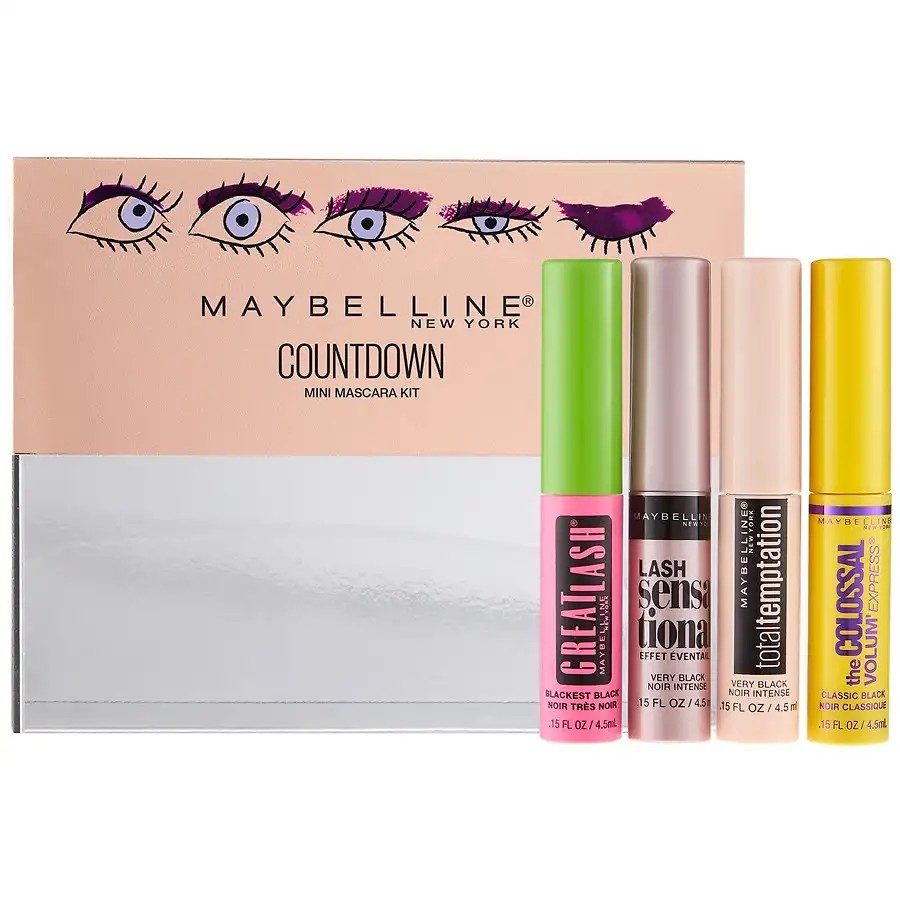 SET QUÀ TẶNG SET 4 MASCARA MINI MAYBELLINE MINI MASCARA HOLIDAY KIT BLACK