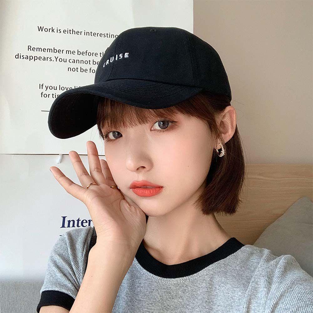 USNOW Mũ Lưỡi Trai Thêu Chữ Đơn Giản