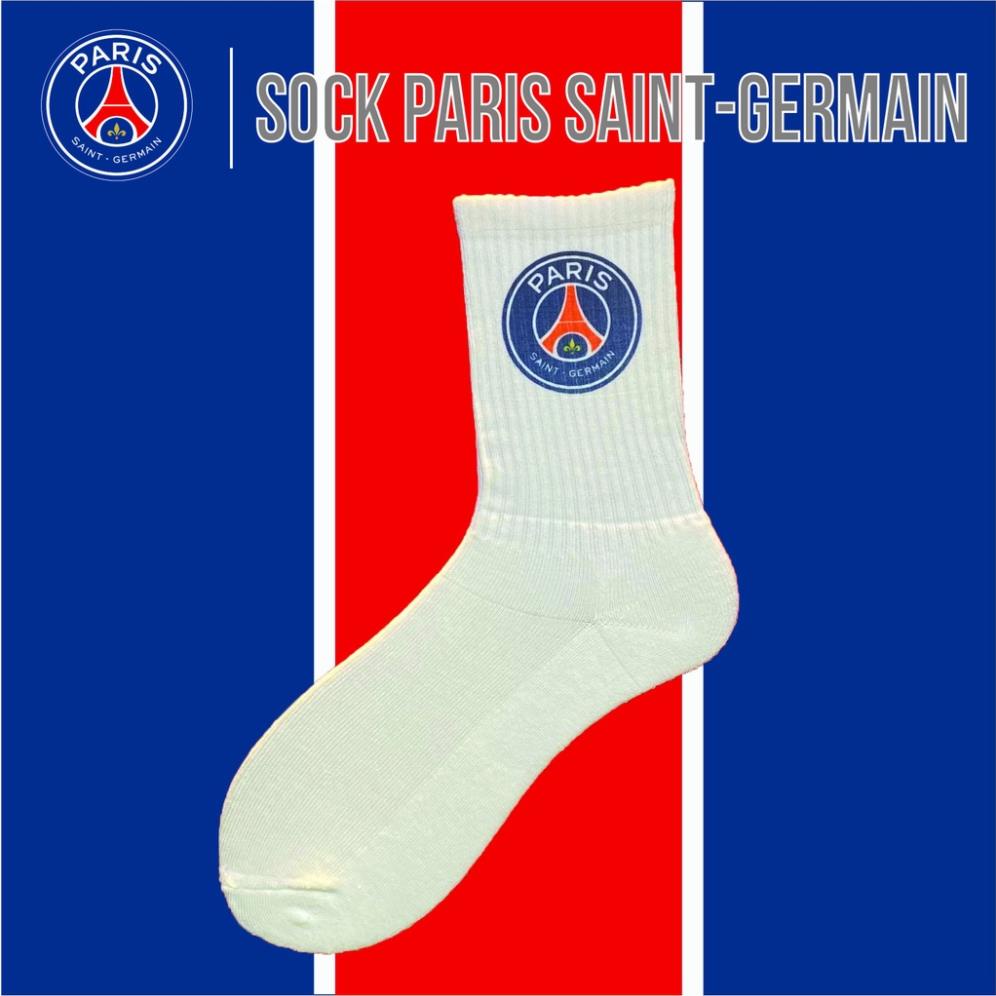 Tất vớ bóng đá CLB Paris Saint-Germain (PSG) hàng dệt kim,logo đẹp,sắc nét dành cho đá bóng,đá banh loại cao cấp.