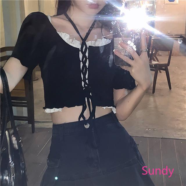 Bộ Áo Tay Ngắn Trễ Vai + Quần Thời Trang Mùa Hè Cho Nữ