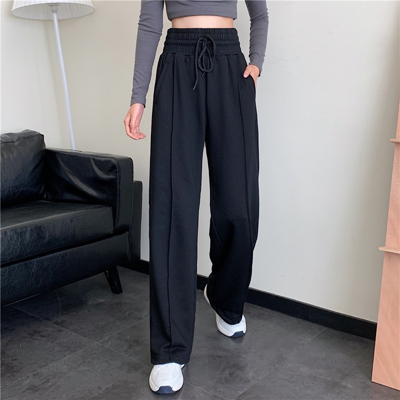 Quần dài lưng cao dáng rộng thiết kế mới năng động thời trang