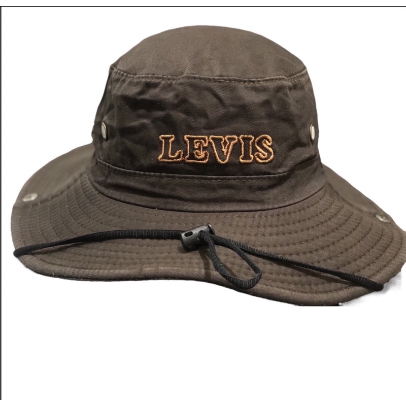 Mũ vành kaki thêu logo LE VIS , nón vành gấp gọn tiện lợi