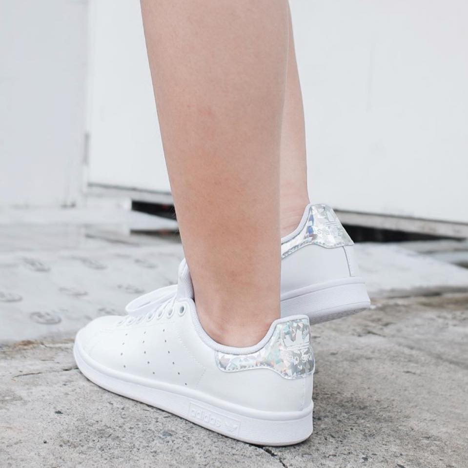 Giày Adidas Stan Smith Diamond FREESHIP Giày Adidas Nữ Chính Hãng - Stan Smith Gót Kim Cương Chuẩn Auth [EE8