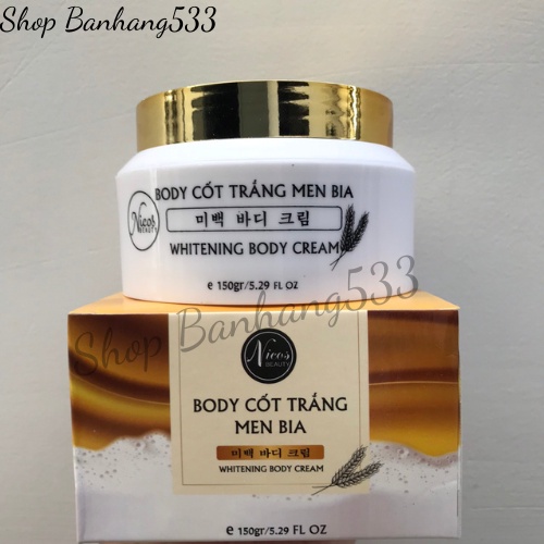 Kem Body Cốt Trắng Men Bia Nicos 150gr