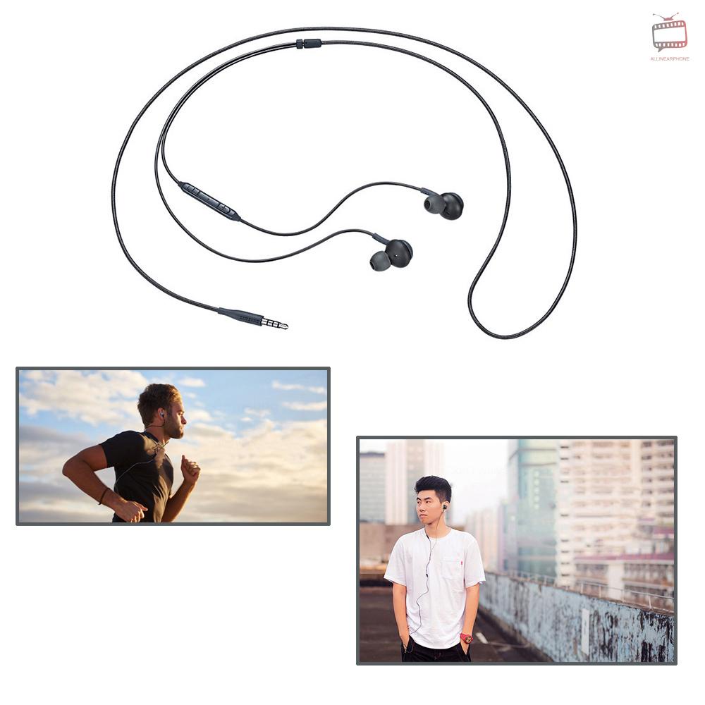 A Magnetic Metal Earphone IG955 Wired 3.5mm In-ear with Microphone Volume Control Compatible with S8 (Black)