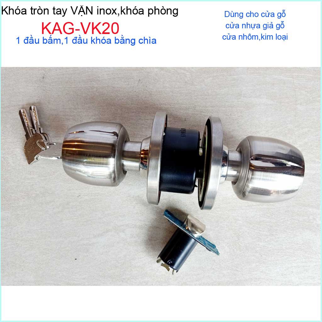 Khóa cửa phòng, khóa tay nắm tròn, khóa phòng ngủ Vickini KAG-VK20