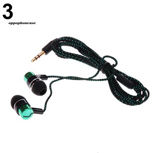 【OPHE】3.5mm In-Ear Earbud Wired Stereo Braid Cord Earphone Headset for iPhone Samsung