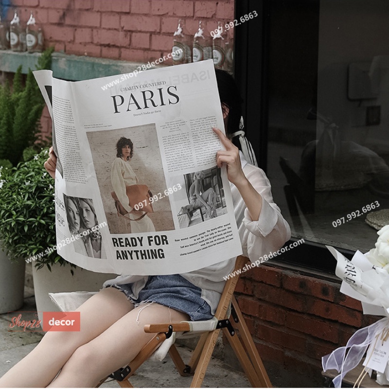 Báo Vintage Size Lớn trang trí chụp ảnh, chụp ảnh lookbook, thời trang, quán coffee - Shop28Decor.com