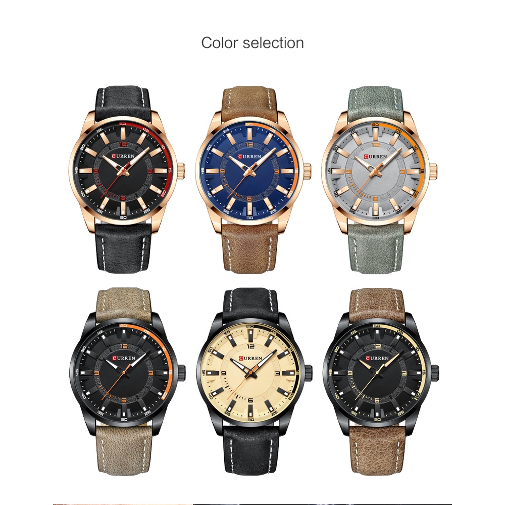 Đồng Hồ Quartz CURREN Chống Thấm Nước Với Dây Đeo Da 8390 XL