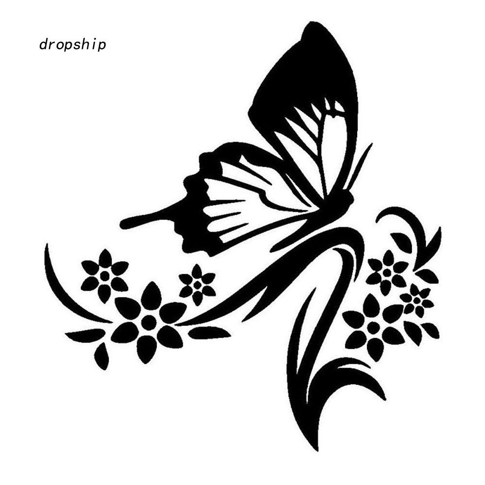 Decal hình hoa bướm dán trang trí xe hơi