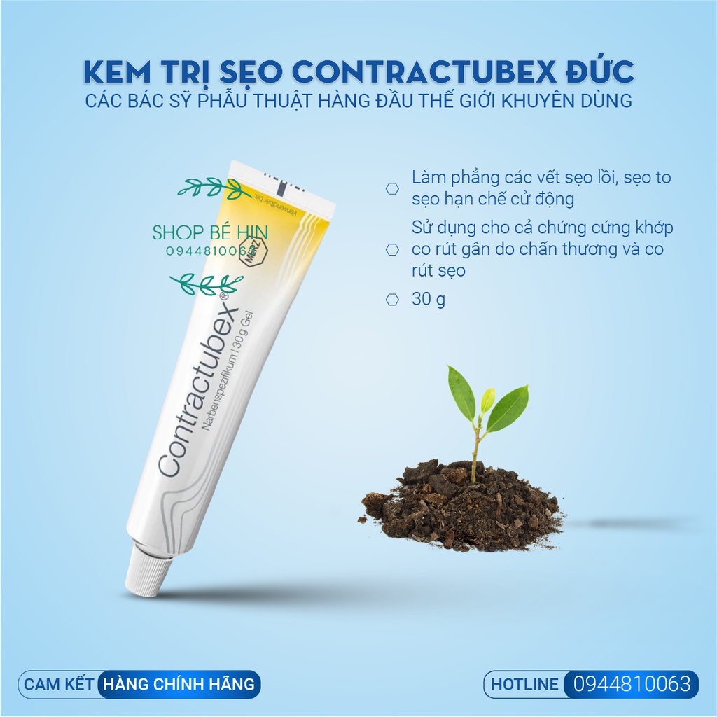 Kem bôi sẹo Contractubex Đức, cam kết hàng chính hãng
