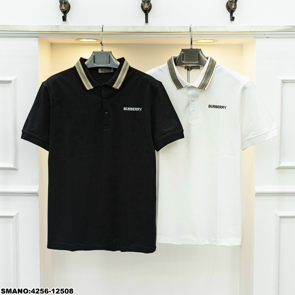 Áo Polo BBR Kẻ Cổ, Thêu Chữ Trước Ngực Hàng SPF New 2022 - Áo Thun Có Cổ - Chất Vải Gai Co Dãn - Size S/M/L/XL (45-80kg)