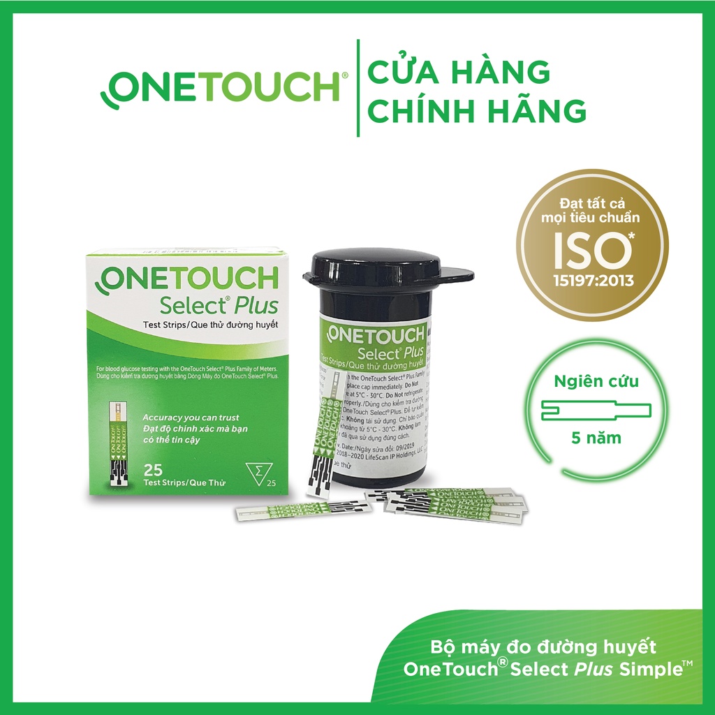 [BẢO HÀNH CHÍNH HÃNG 3 NĂM] Bộ máy đo đường huyết OneTouch Select Plus Simple