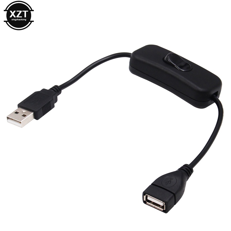 1 Dây Cáp USB Màu Đen Dài 28cm Có Công Tắc Bật/Tắt Mở Rộng Cho Đèn USB Quạt USB