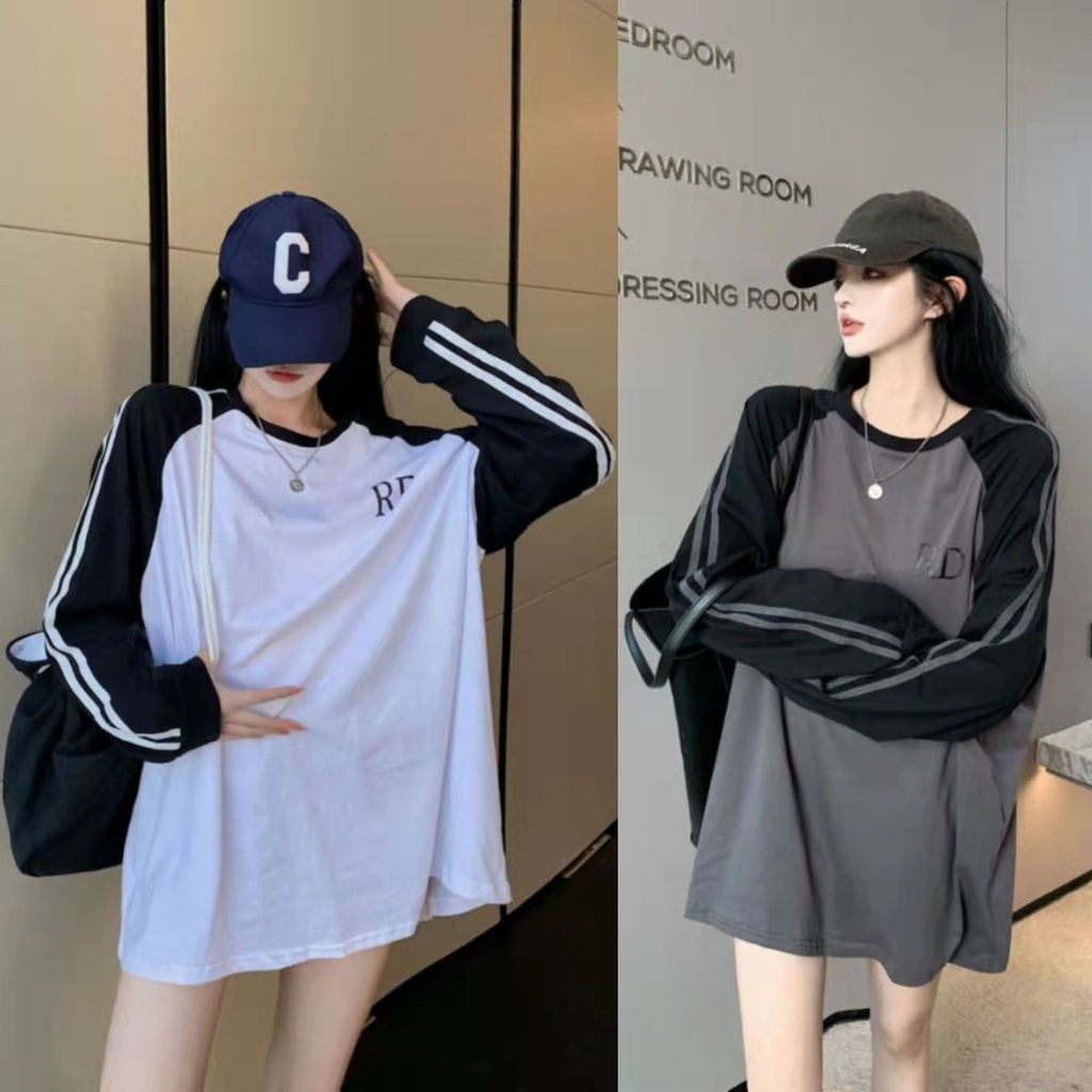 Áo Thun Tay Dài Dáng Rộng Phong Cách Hàn Quốc Mới Size Lớn Cho Nữ